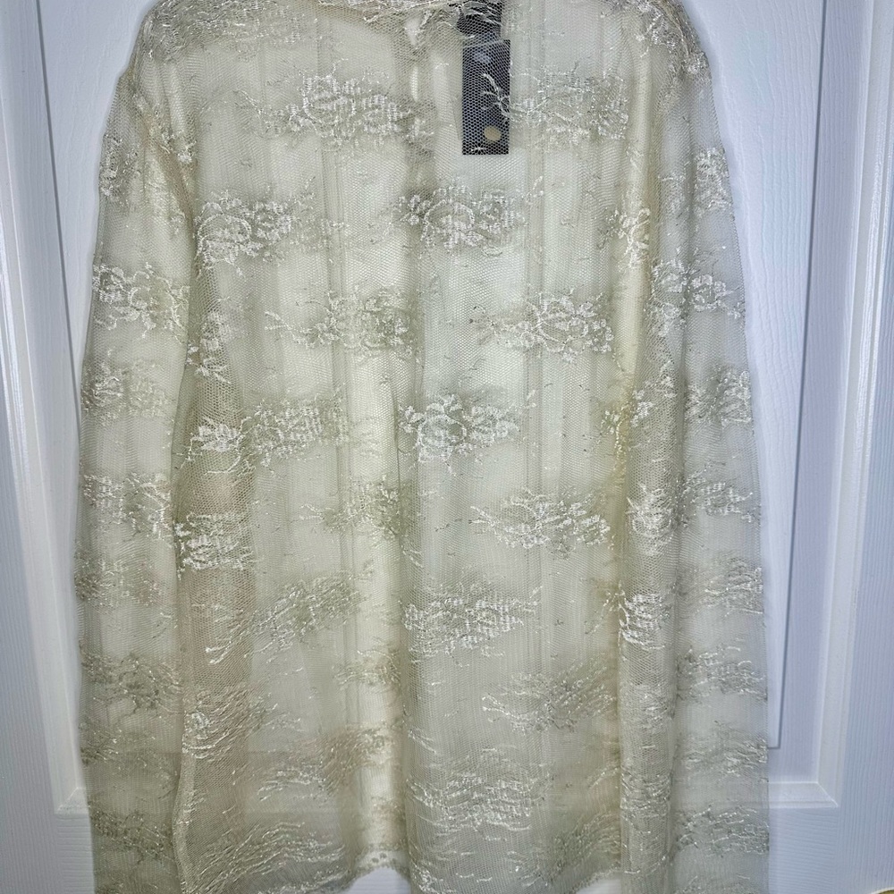 The Limited 90s sheer long sleeve lace top sz XS